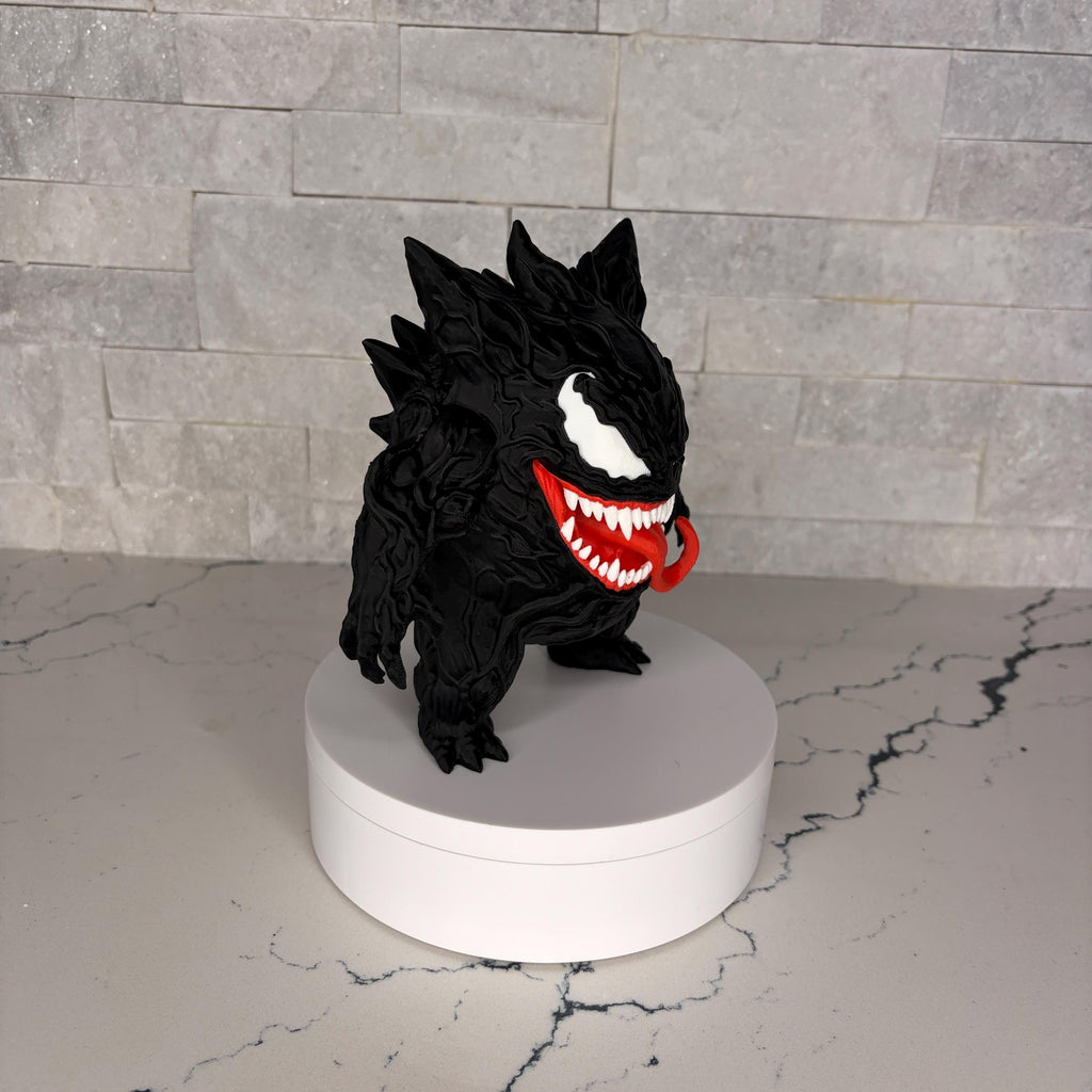 Venom-Gengar Shadow Figurine, Dark Symbiote Creature Statue, 3D Printed Desk Art
