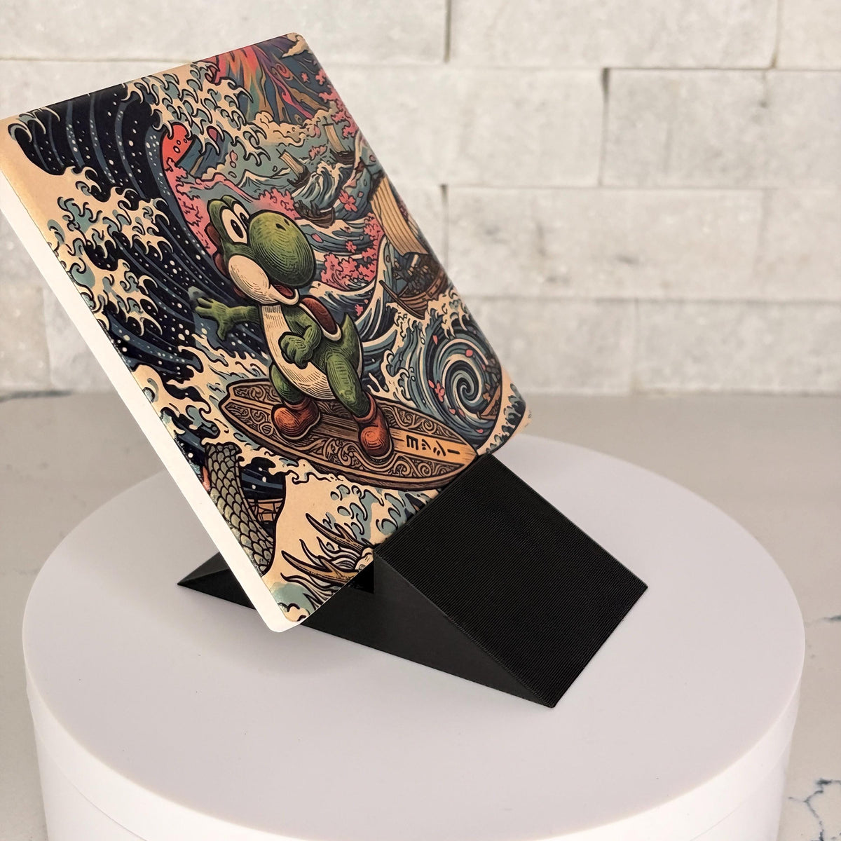 Yoshi Wave Ceramic Tile | Japanese Gaming Wall Decor (UV Printed)