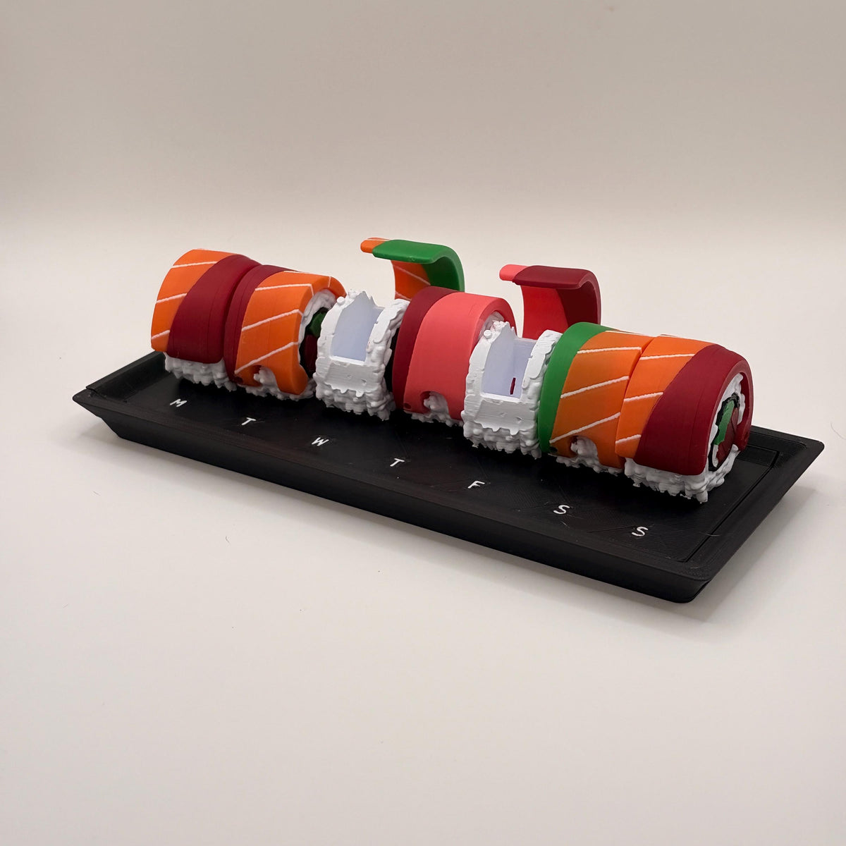 Sushi Weekly Pill Organizer – Rainbow Roll Supplement Container - Licensed ForgeCore