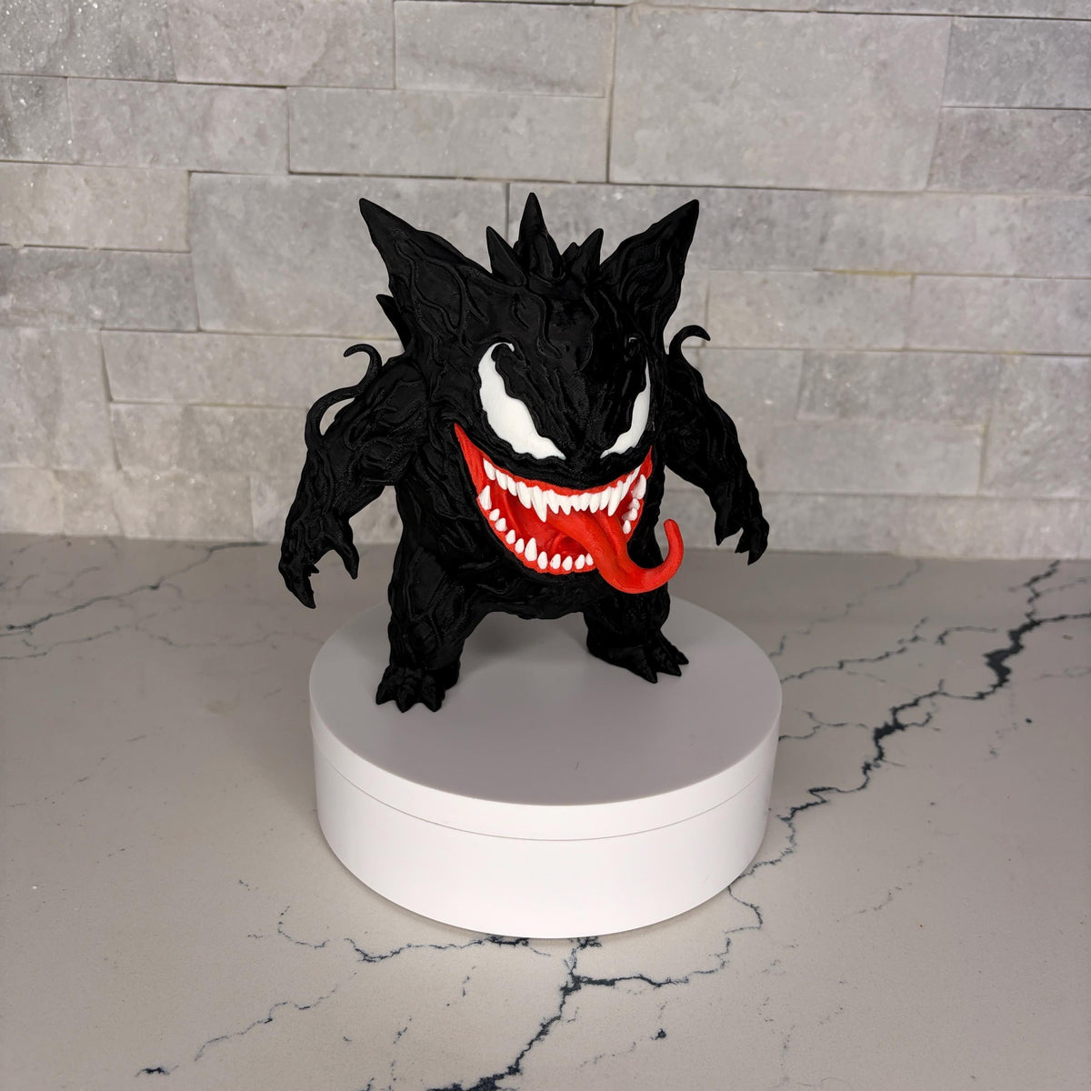 Venom-Gengar Shadow Figurine, Dark Symbiote Creature Statue, 3D Printed Desk Art