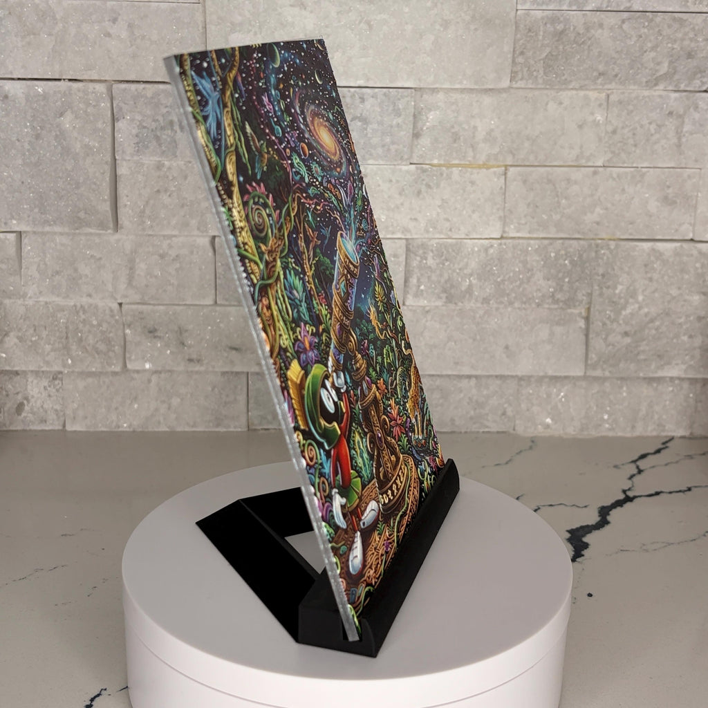 Marvin the Martian Cosmic Telescope Textured Acrylic Artwork, Psychedelic Space Galaxy Plaque