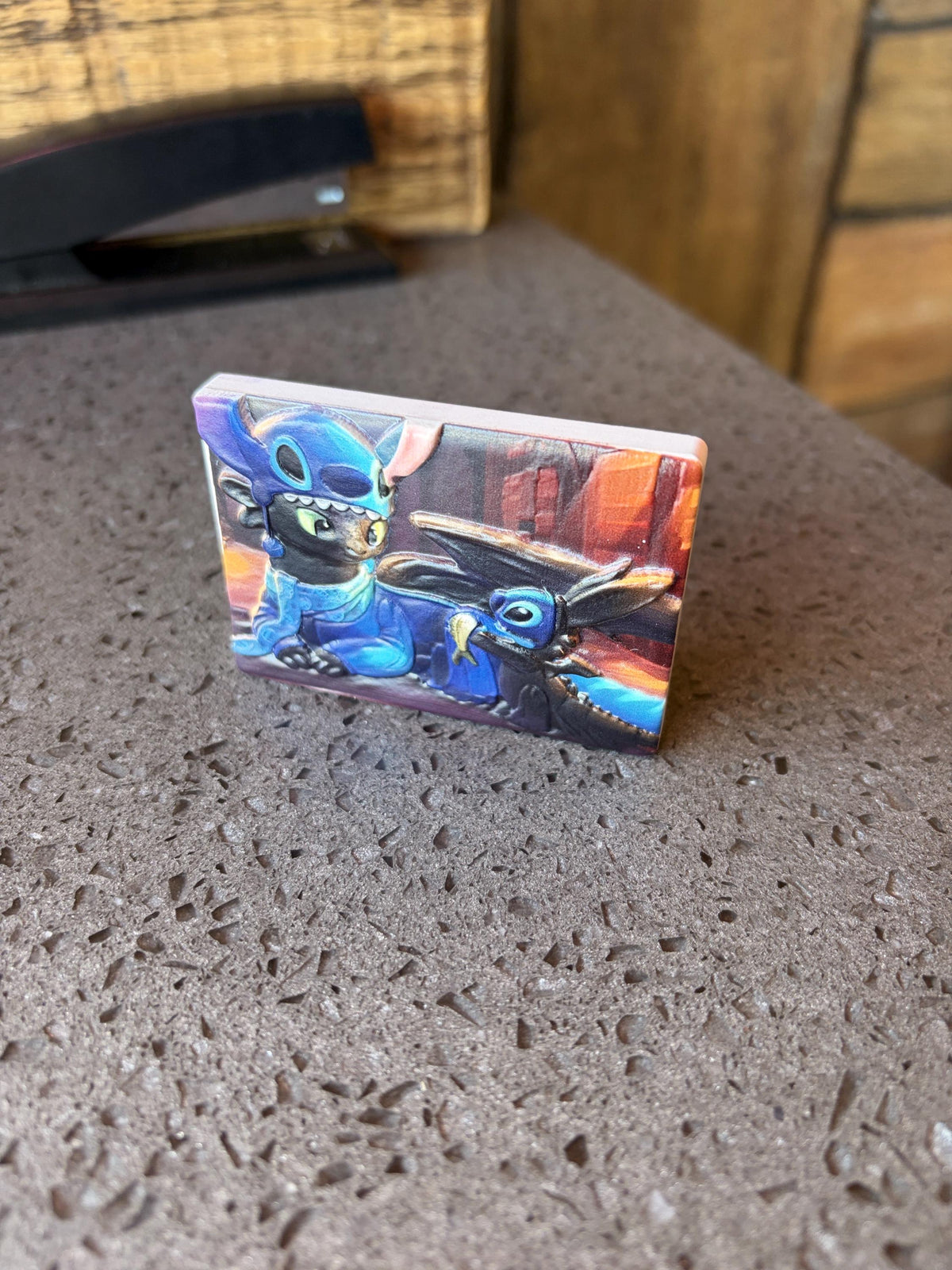 Stitch Toothless Dragon Fridge Magnet, UV Printed Refrigerator Decor, Fantasy Cartoon Art