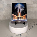 Artemis II UV Textured Space Art, Rocket Launch Lunar Exploration Wall Decor