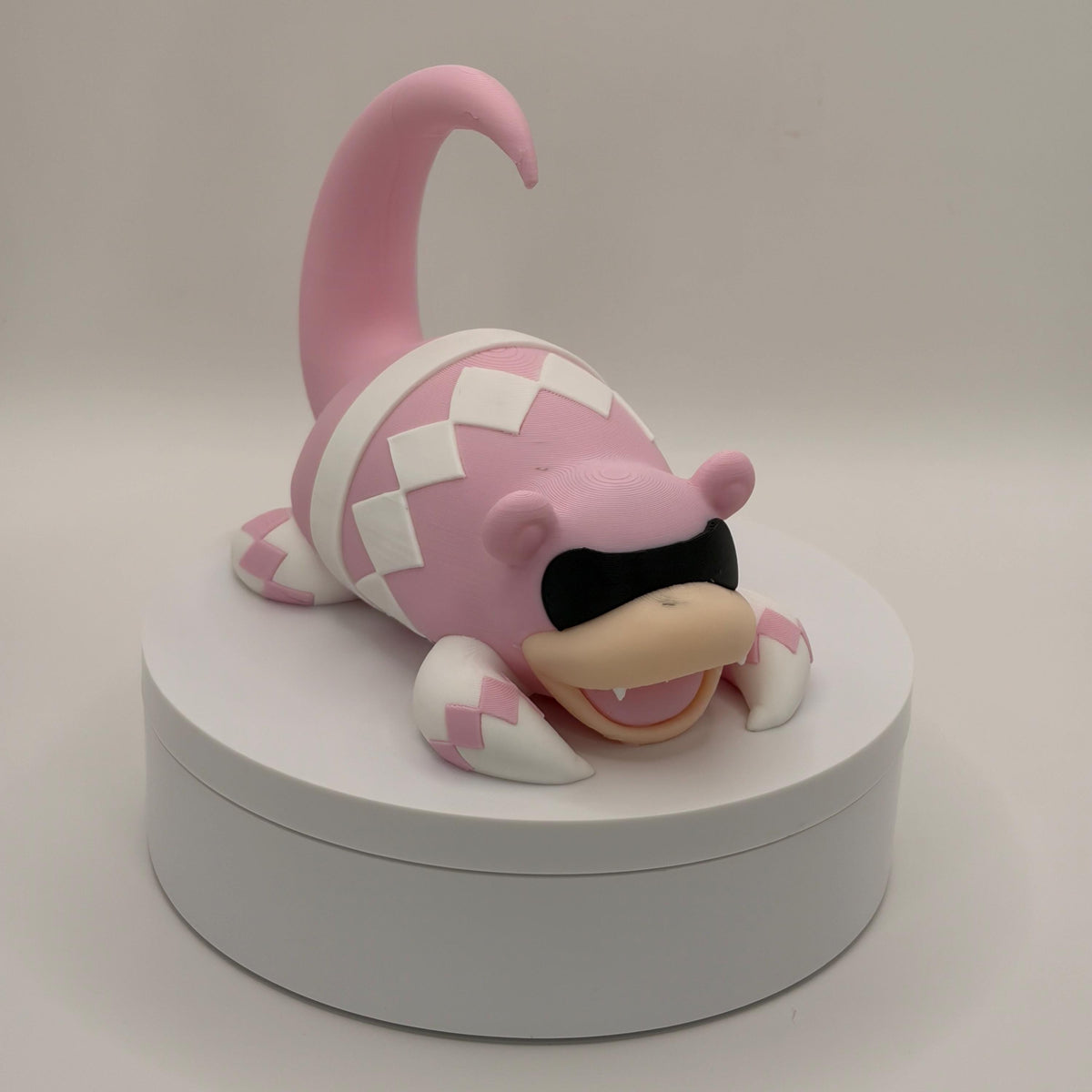 Pink Power Ranger Slowpoke Figurine, 3D Printed Pokemon Fusion, Cute Anime Collectible, Unique Gamer Gift - Licensed