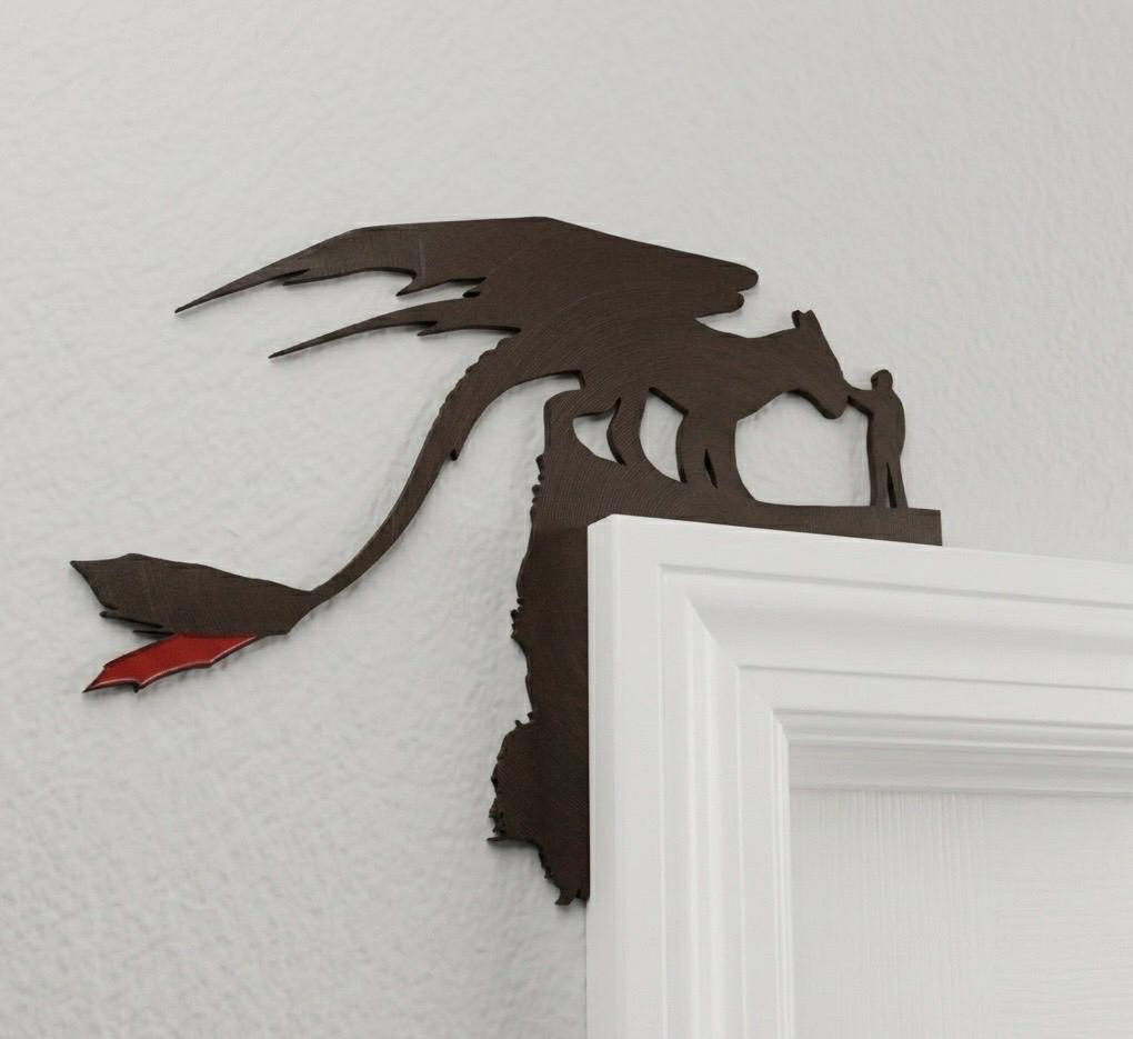 Modern Toothless Silhouette Wall Art | Minimalist Night Fury