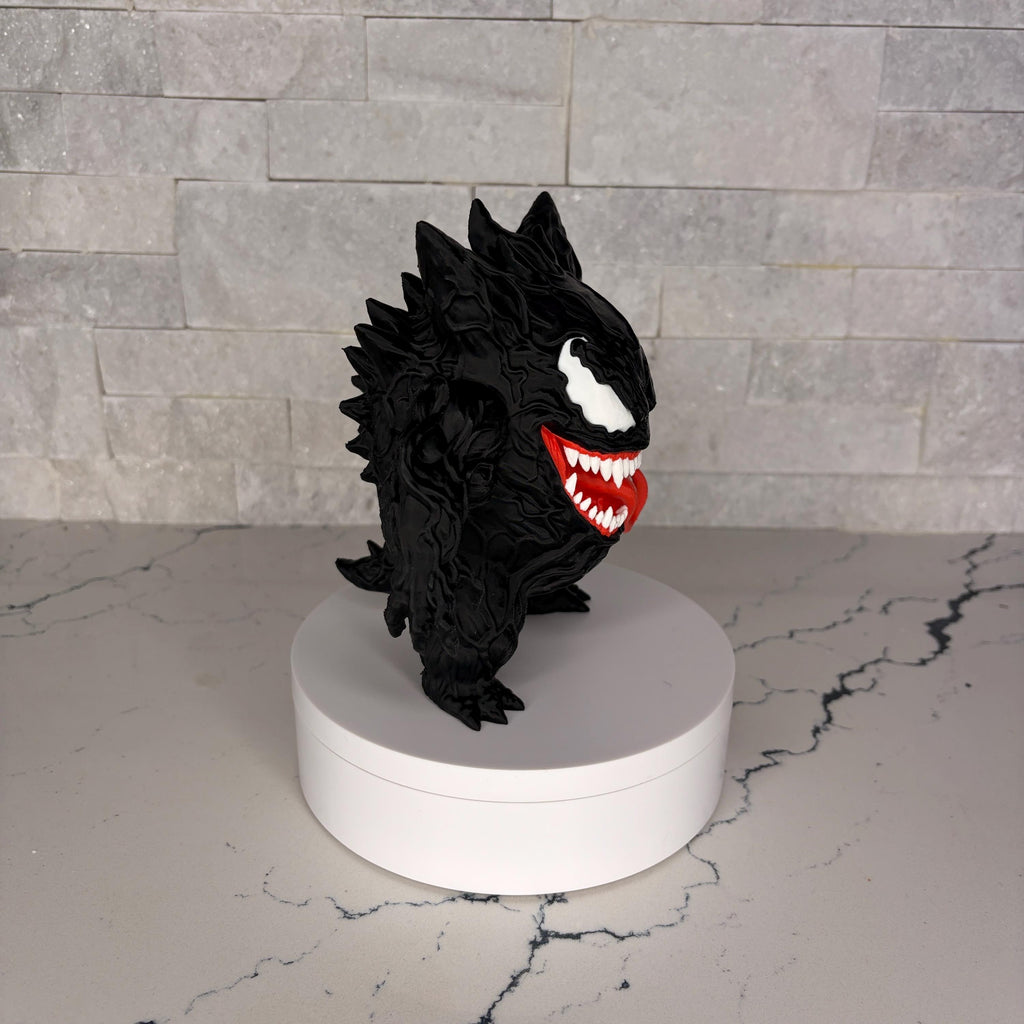 Venom-Gengar Shadow Figurine, Dark Symbiote Creature Statue, 3D Printed Desk Art