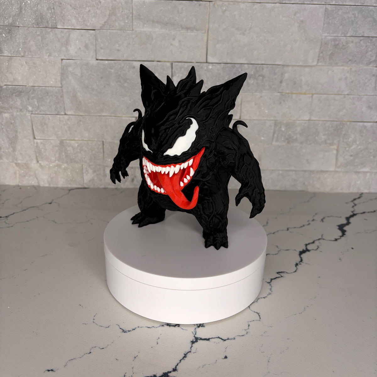 Venom-Gengar Shadow Figurine, Dark Symbiote Creature Statue, 3D Printed Desk Art