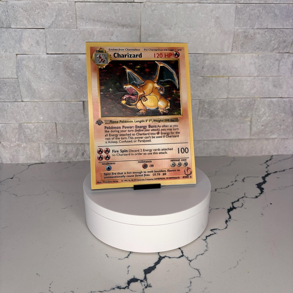 Charizard UV Texture Artwork, Raised Tactile Acrylic Display, Gamer Room Decor