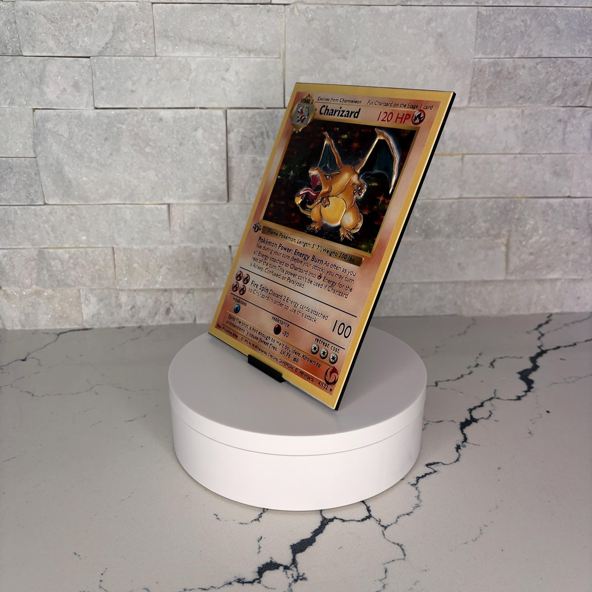 Charizard UV Texture Artwork, Raised Tactile Acrylic Display, Gamer Room Decor