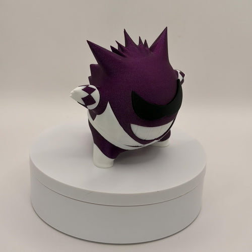Black Power Ranger Gengar Figurine, 5 Inch Pokemon Fusion Collectible, Anime Crossover Figure, Ghost Type, Gamer Desk Decor - Licensed