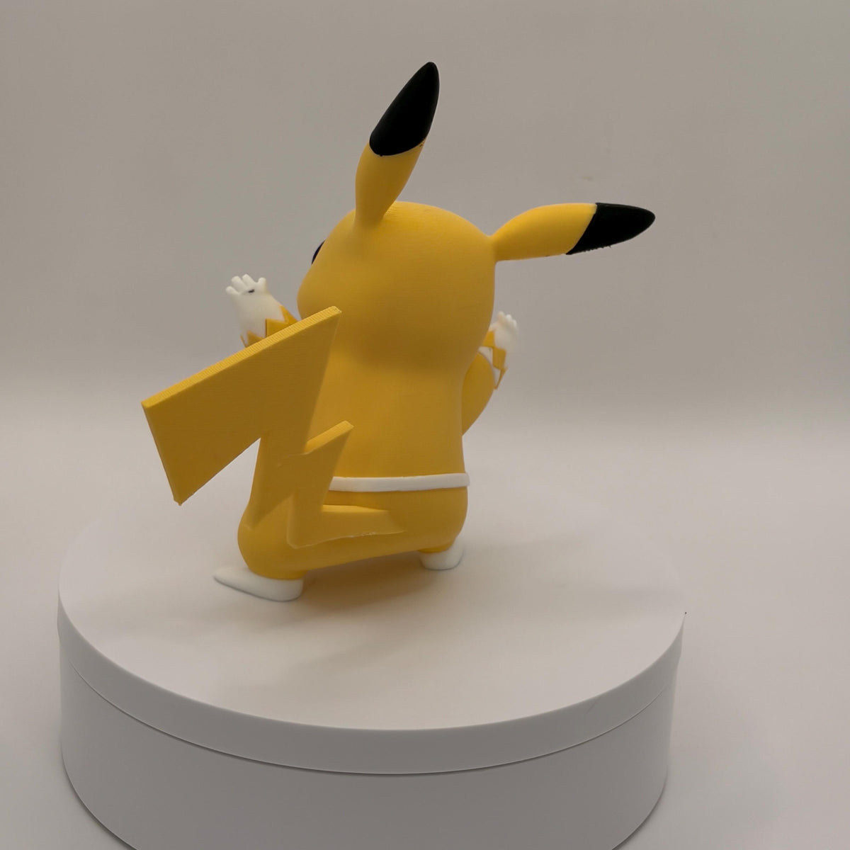 Yellow Ranger Pikachu Figure, Lightning Tail Desk Decor, 3D Printed Collectible - Licensed