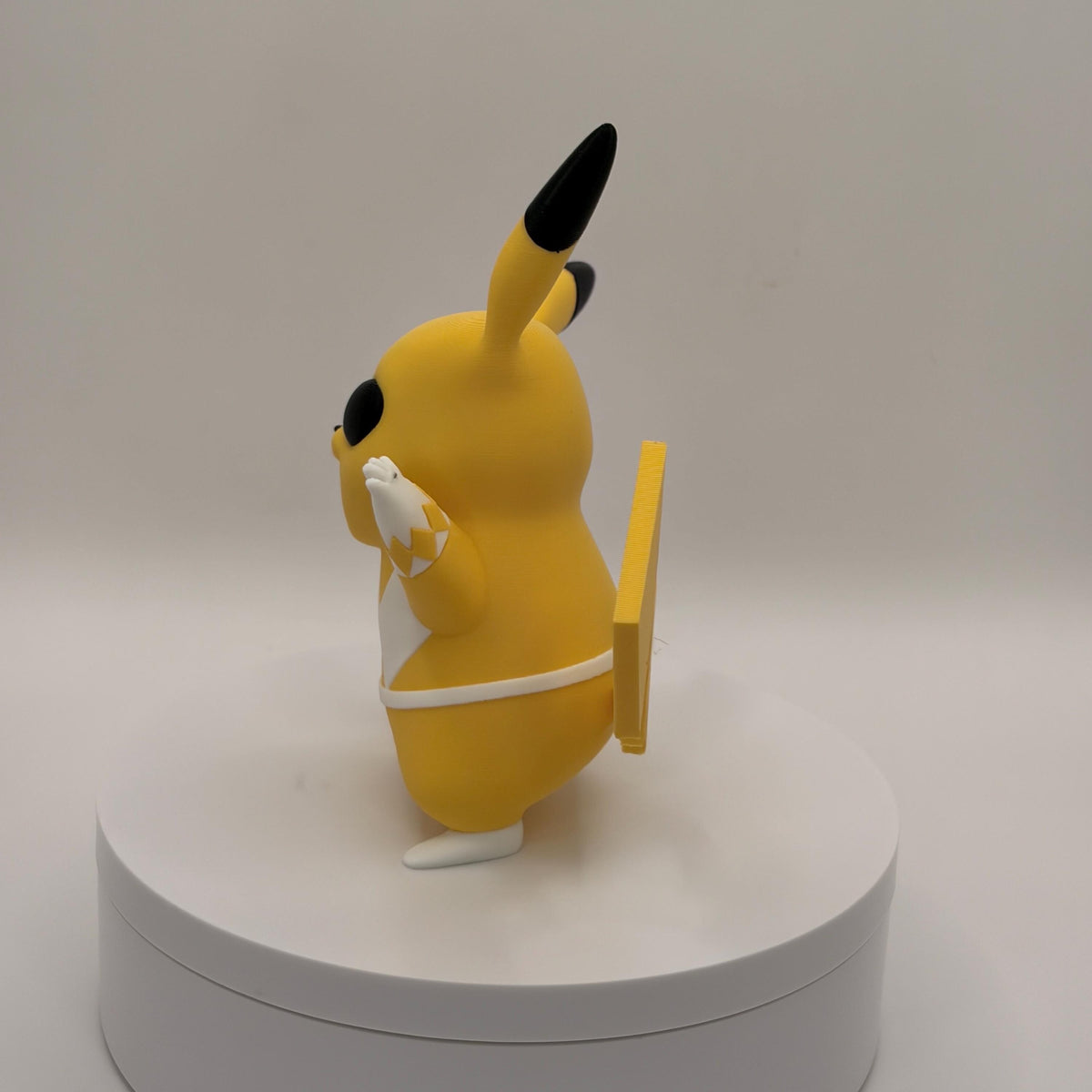 Yellow Ranger Pikachu Figure, Lightning Tail Desk Decor, 3D Printed Collectible - Licensed