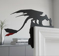 Modern Toothless Silhouette Wall Art | Minimalist Night Fury