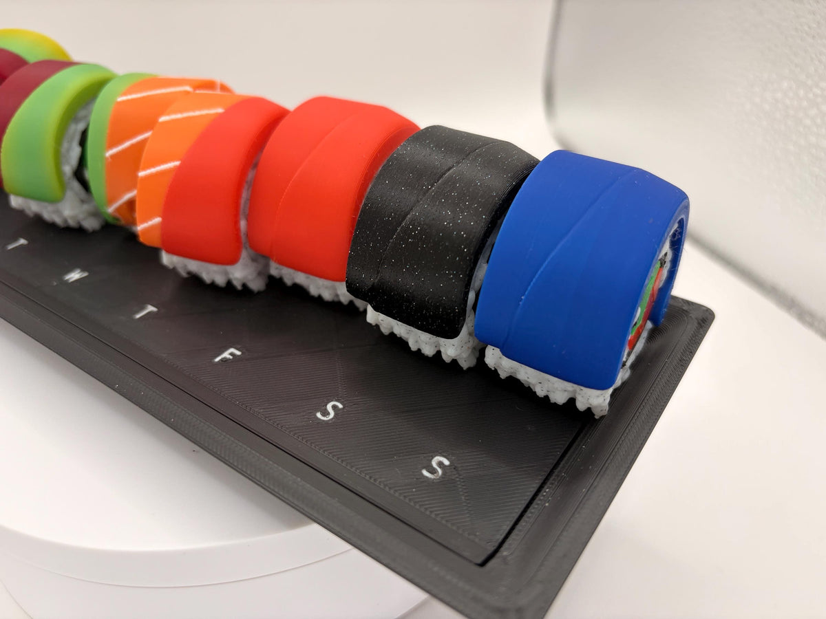 Sushi Weekly Pill Organizer – Rainbow Roll Supplement Container - Licensed ForgeCore