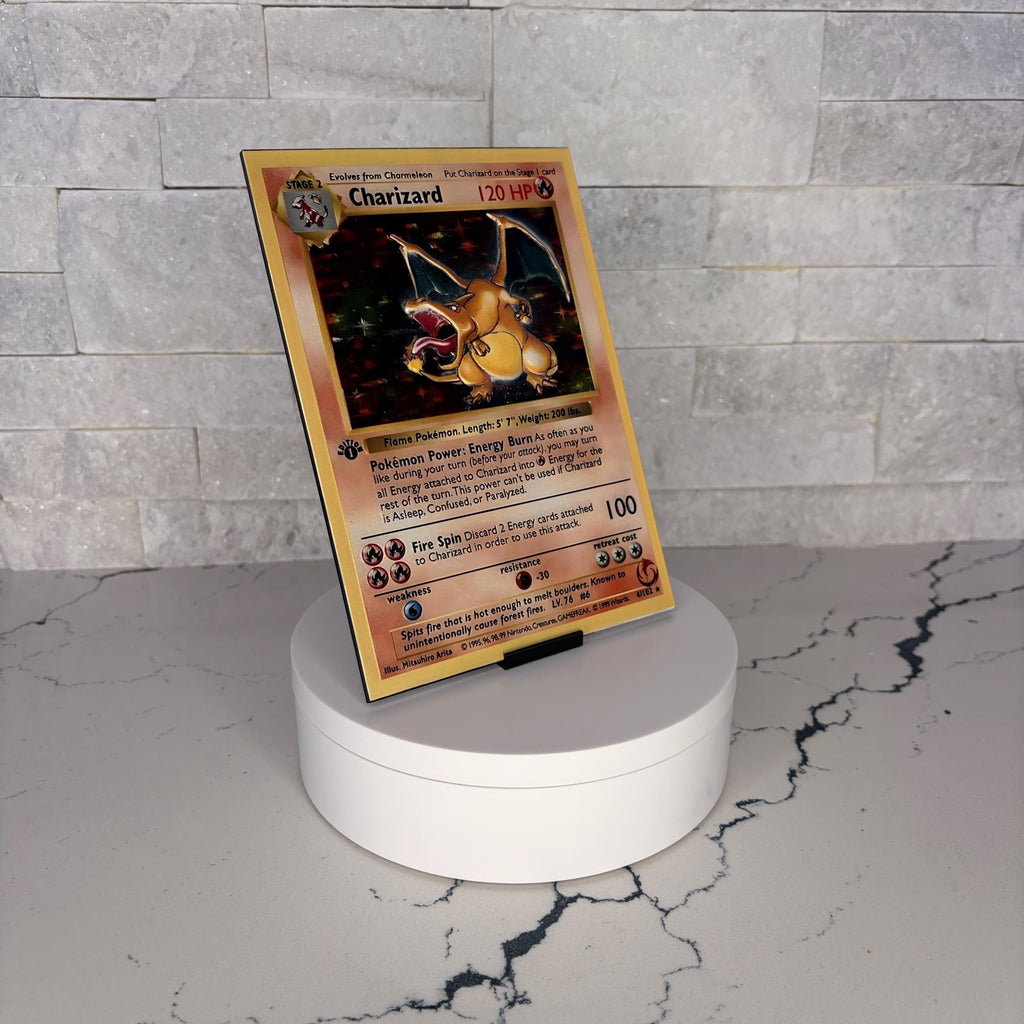 Charizard UV Texture Artwork, Raised Tactile Acrylic Display, Gamer Room Decor