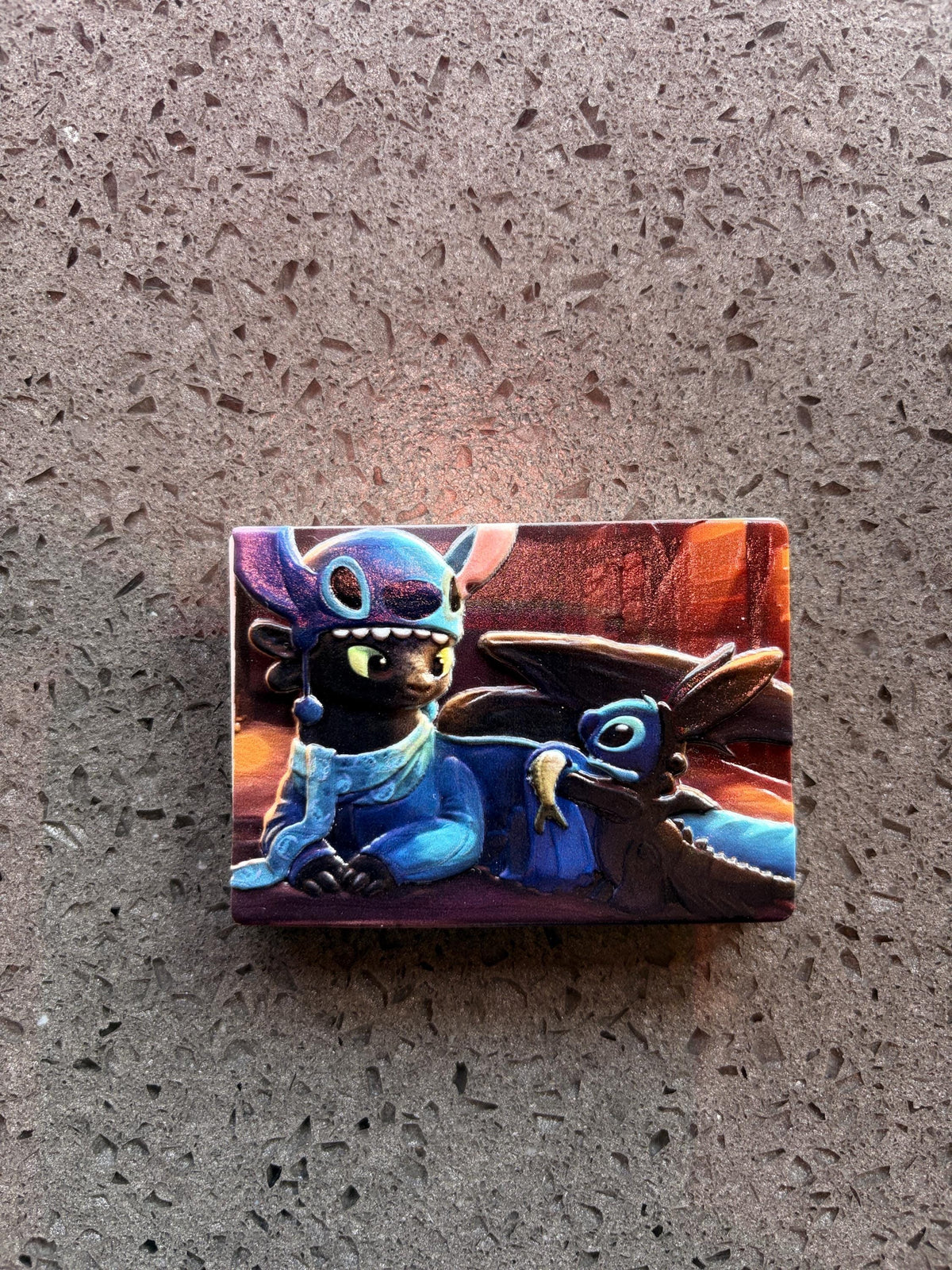 Stitch Toothless Dragon Fridge Magnet, UV Printed Refrigerator Decor, Fantasy Cartoon Art