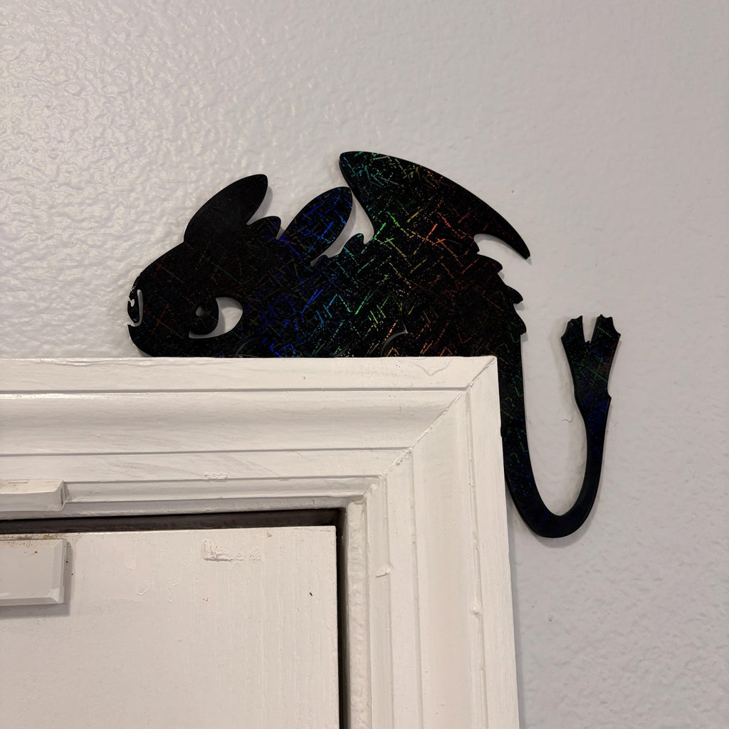Door Frame Dragon (Toothless-Inspired Silhouette)