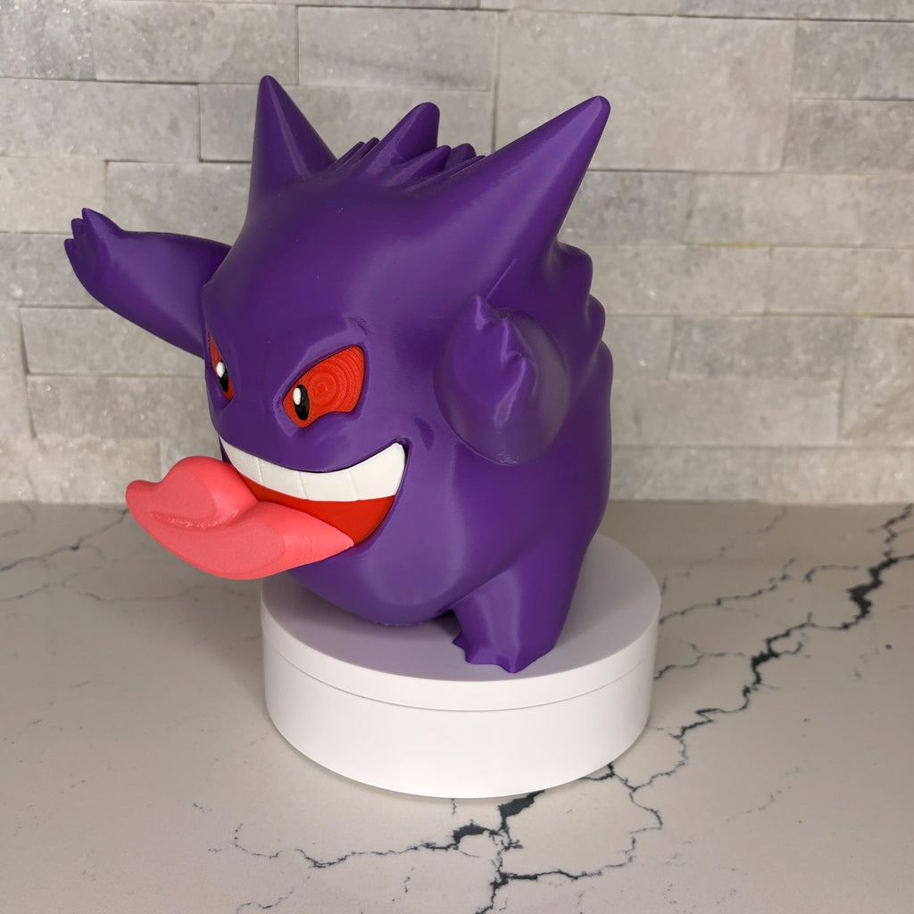 Gengar GrumpyMon Collector Figure, Pokémon Display Statue, Large 3D Printed Collectible, Maple3D Licensed Model, Gamer Shelf Decor, Ghost