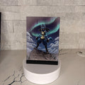 Lucario Aurora Borealis Textured Artworke, Pokemon Inspired UV Printed Art, Northern Lights Decor, Anime Room Tactile Art