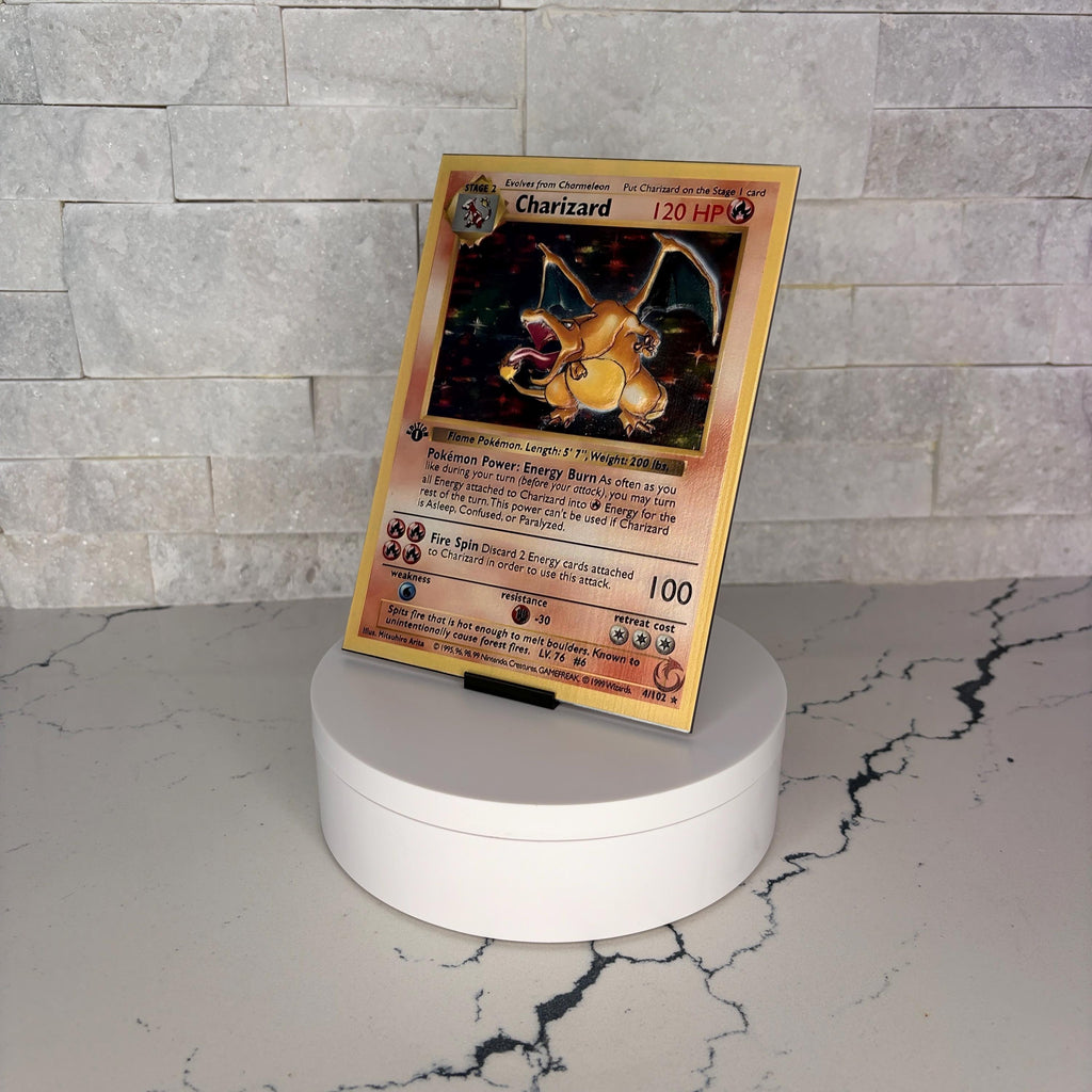 Charizard UV Texture Artwork, Raised Tactile Acrylic Display, Gamer Room Decor