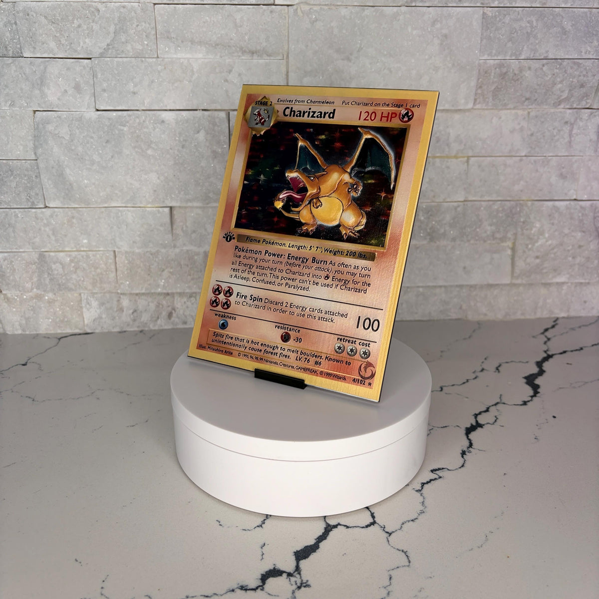 Charizard UV Texture Artwork, Raised Tactile Acrylic Display, Gamer Room Decor