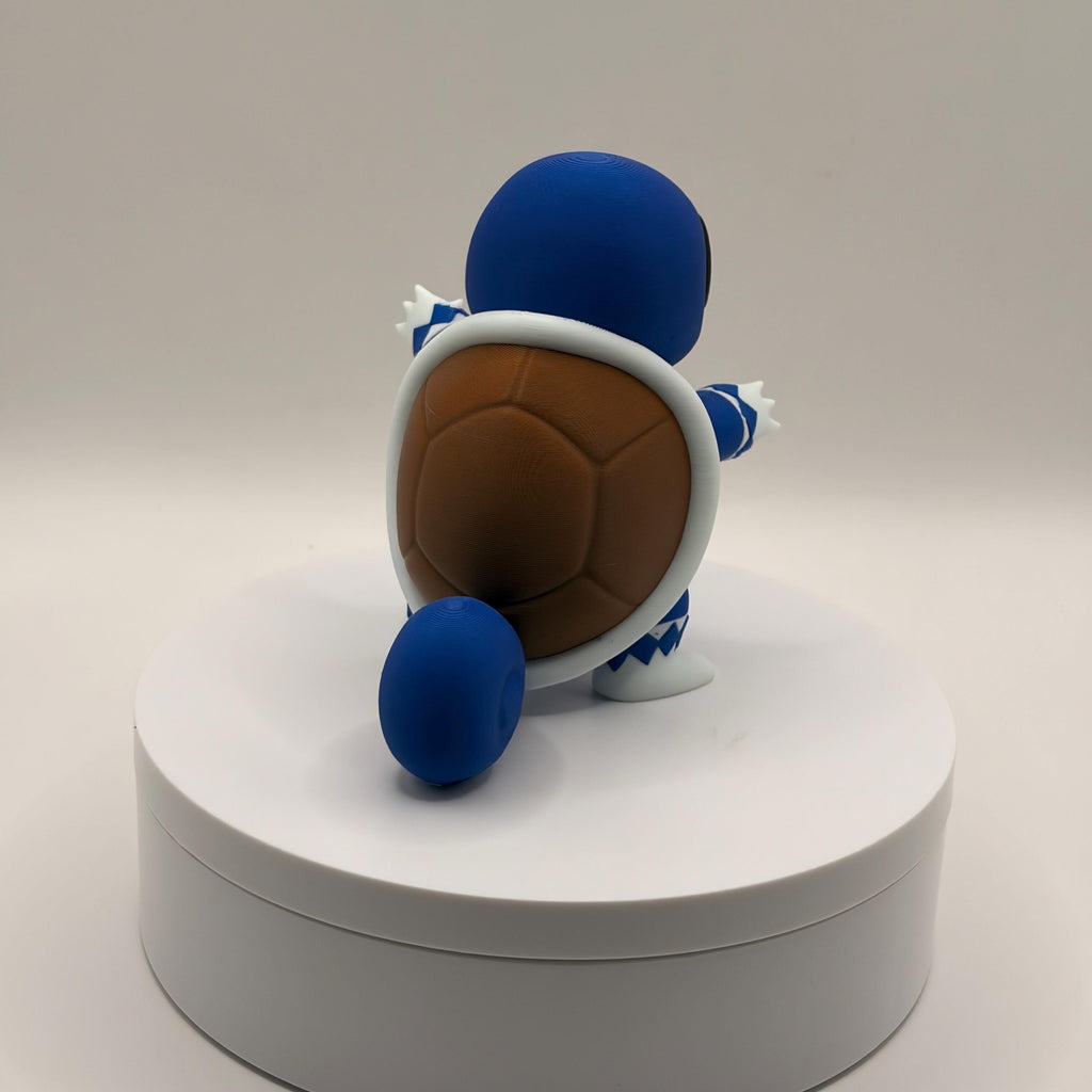 Blue Power Ranger Squirtle Figurine, 3D Printed Pokemon Fusion, Anime Collectible, Gamer Desk Decor, Unique Gift - Licensed