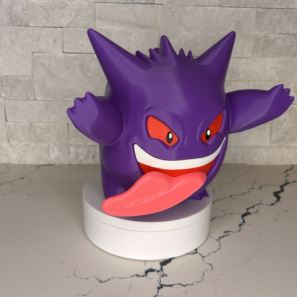 Gengar GrumpyMon Collector Figure, Pokémon Display Statue, Large 3D Printed Collectible, Maple3D Licensed Model, Gamer Shelf Decor, Ghost