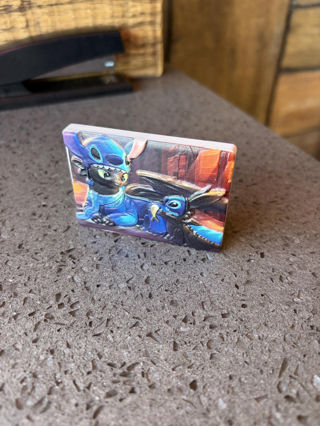 Stitch Toothless Dragon Fridge Magnet, UV Printed Refrigerator Decor, Fantasy Cartoon Art