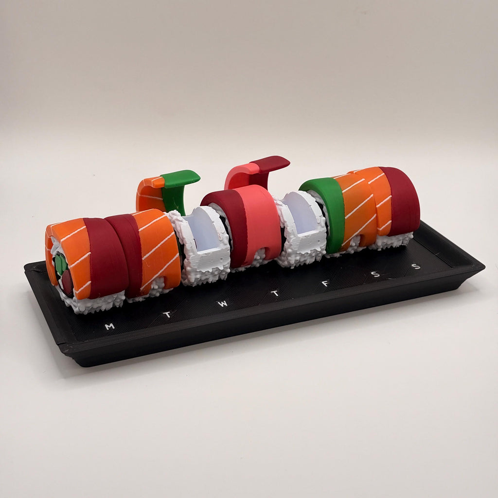 Sushi Weekly Pill Organizer – Rainbow Roll Supplement Container - Licensed ForgeCore