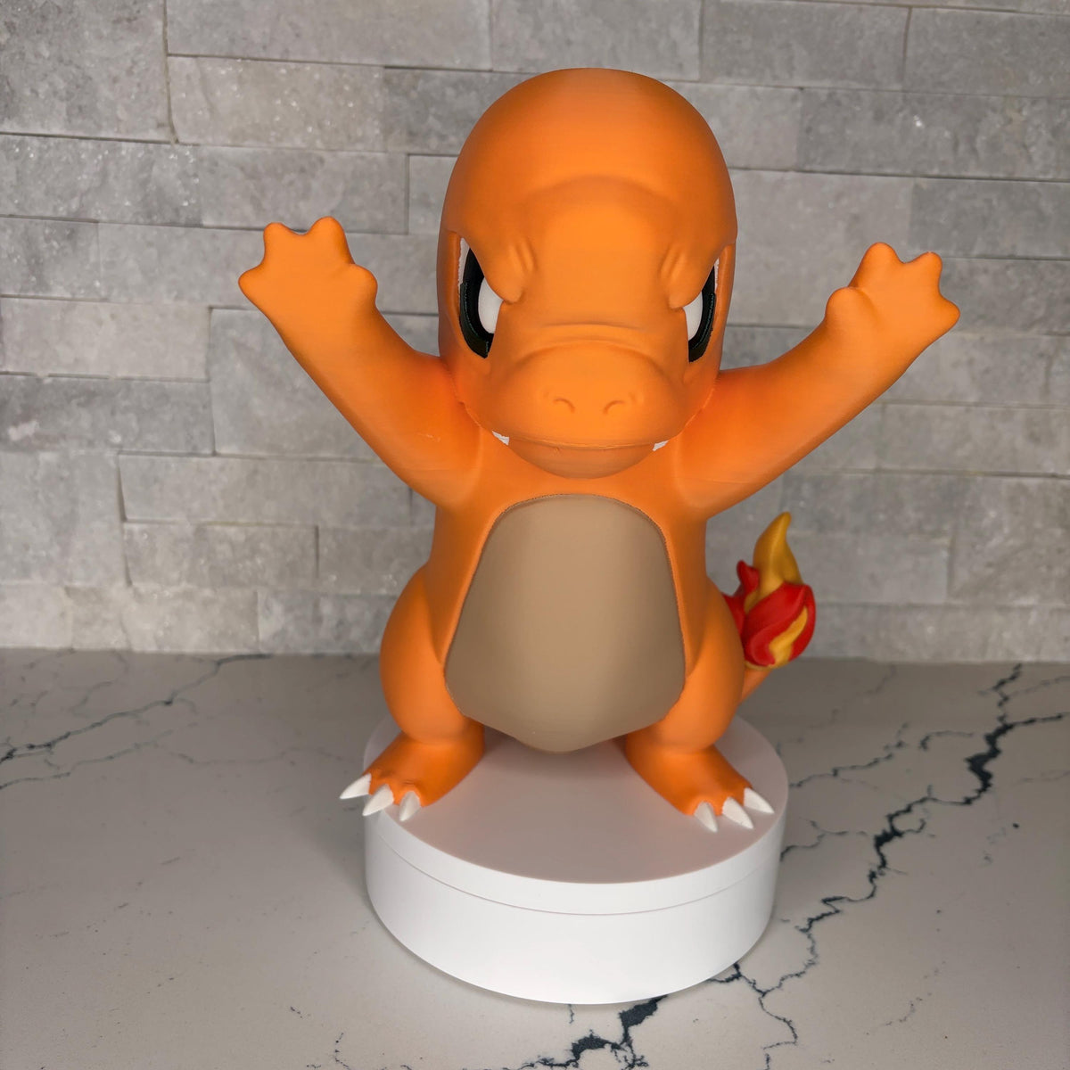 Charmander GrumpyMon Pokémon Statue, 3D Printed Figure, Licensed Large Desk Decor Pokémon Collectible Gamer Gift