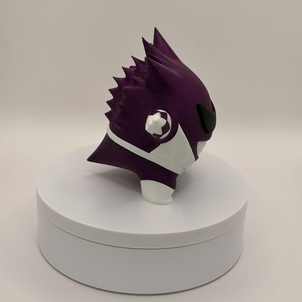 Black Power Ranger Gengar Figurine, 5 Inch Pokemon Fusion Collectible, Anime Crossover Figure, Ghost Type, Gamer Desk Decor - Licensed