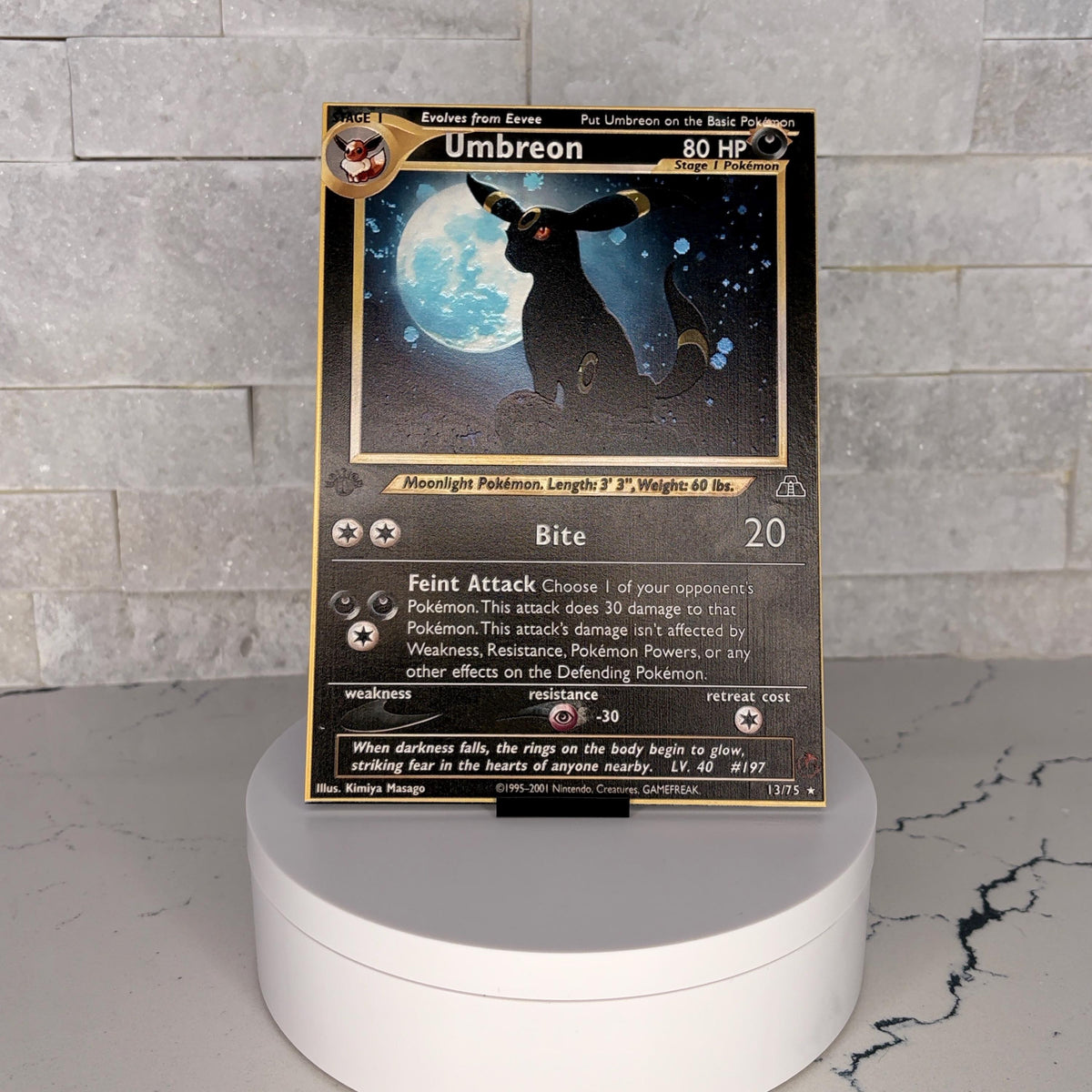 Umbreon UV Textured Artwork, Pokémon Inspired Raised Tactile Wall Decor, Eeveelution Collector Display, Gamer Room Art