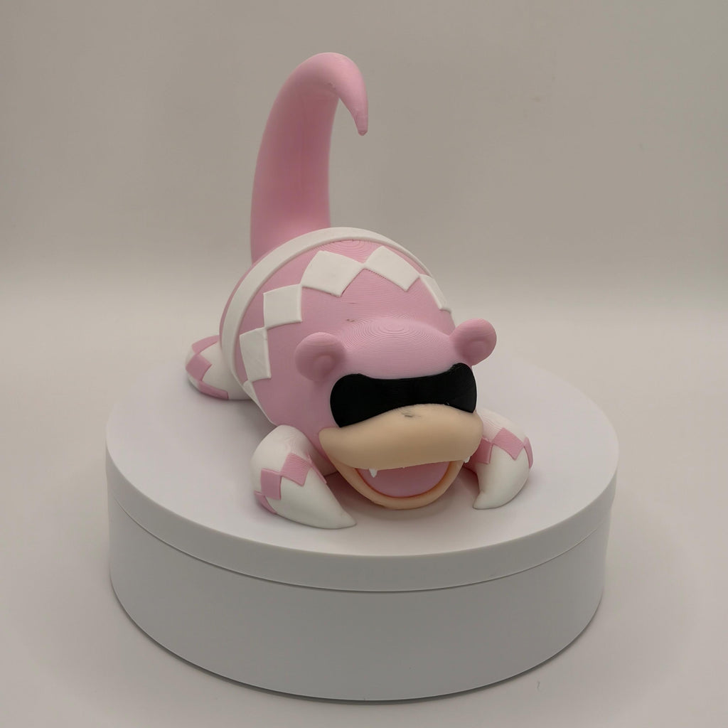 Pink Power Ranger Slowpoke Figurine, 3D Printed Pokemon Fusion, Cute Anime Collectible, Unique Gamer Gift - Licensed