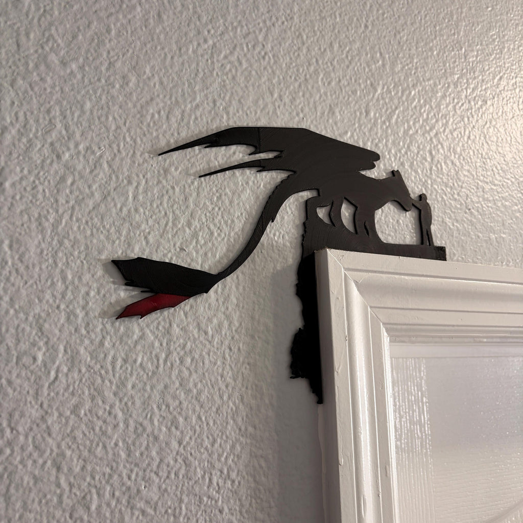 Modern Toothless Silhouette Wall Art | Minimalist Night Fury