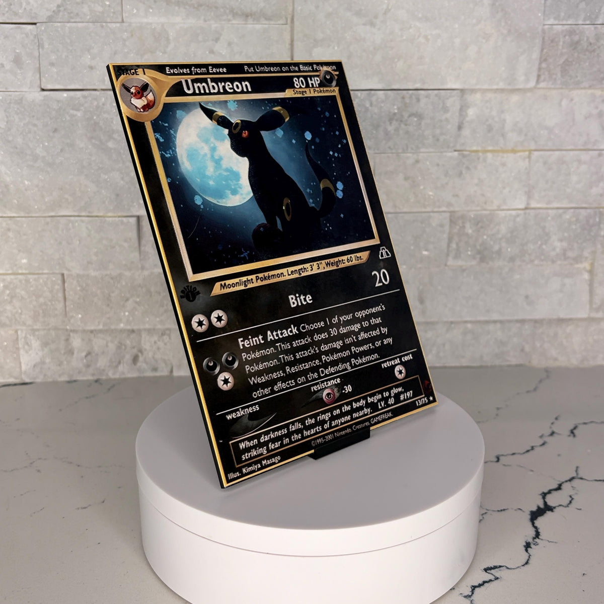 Umbreon UV Textured Artwork, Pokémon Inspired Raised Tactile Wall Decor, Eeveelution Collector Display, Gamer Room Art