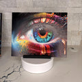 Rainbow Eye Acrylic Artwork, Textured UV Print, Modern Pop Art Decor